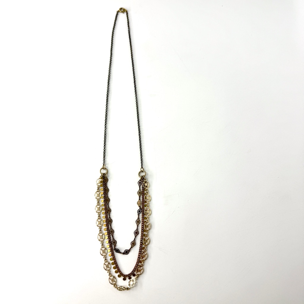 Multistrand Vintage Mixed Metal Necklace